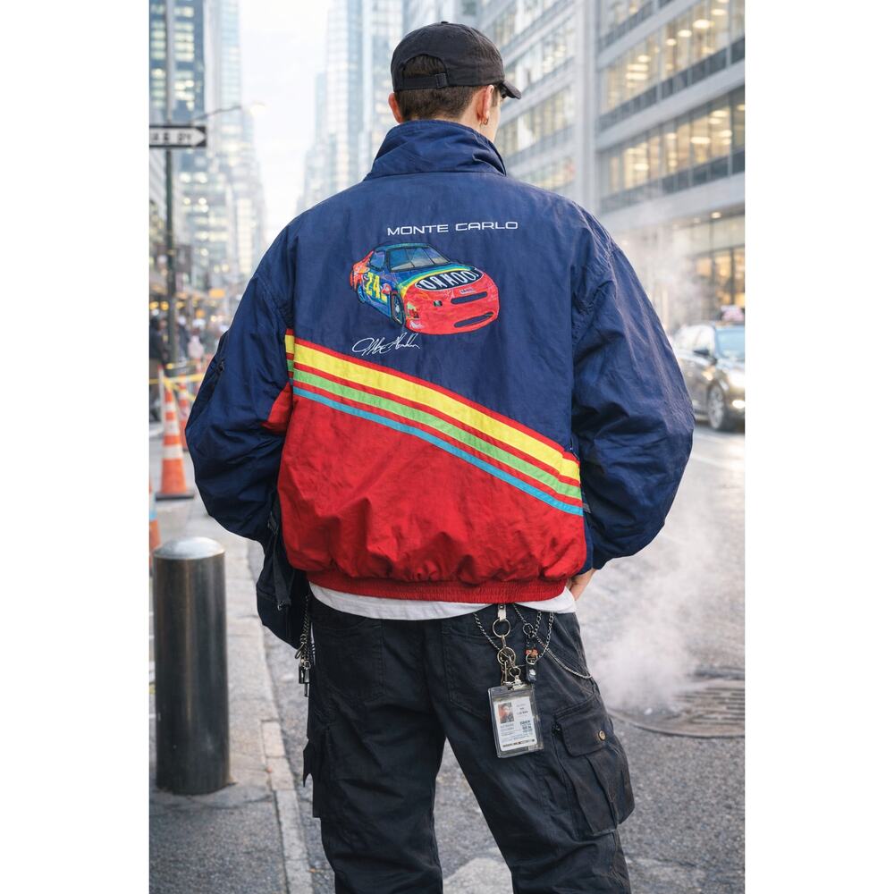 Vintage 90s Nascar Motorsport Jeff Gordon 24 Racing Jacket XL Monte Carlo Dupont